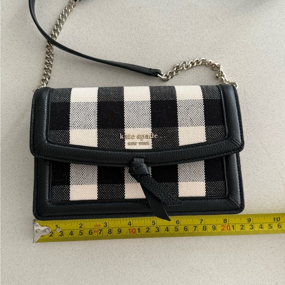 NWT Kate Spade Black and White Checkered Crossbody Bag - Picture 8 of 12